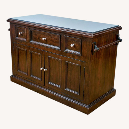 Used Solid Wood and Granite Top Kitchen Island for sale on AptDeco