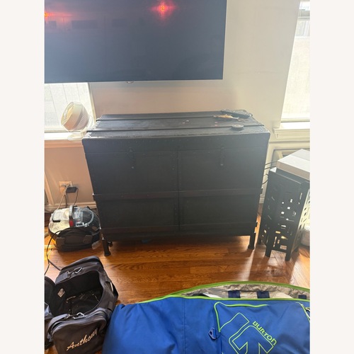 Used Pottery Barn Black Bar Cart for sale on AptDeco