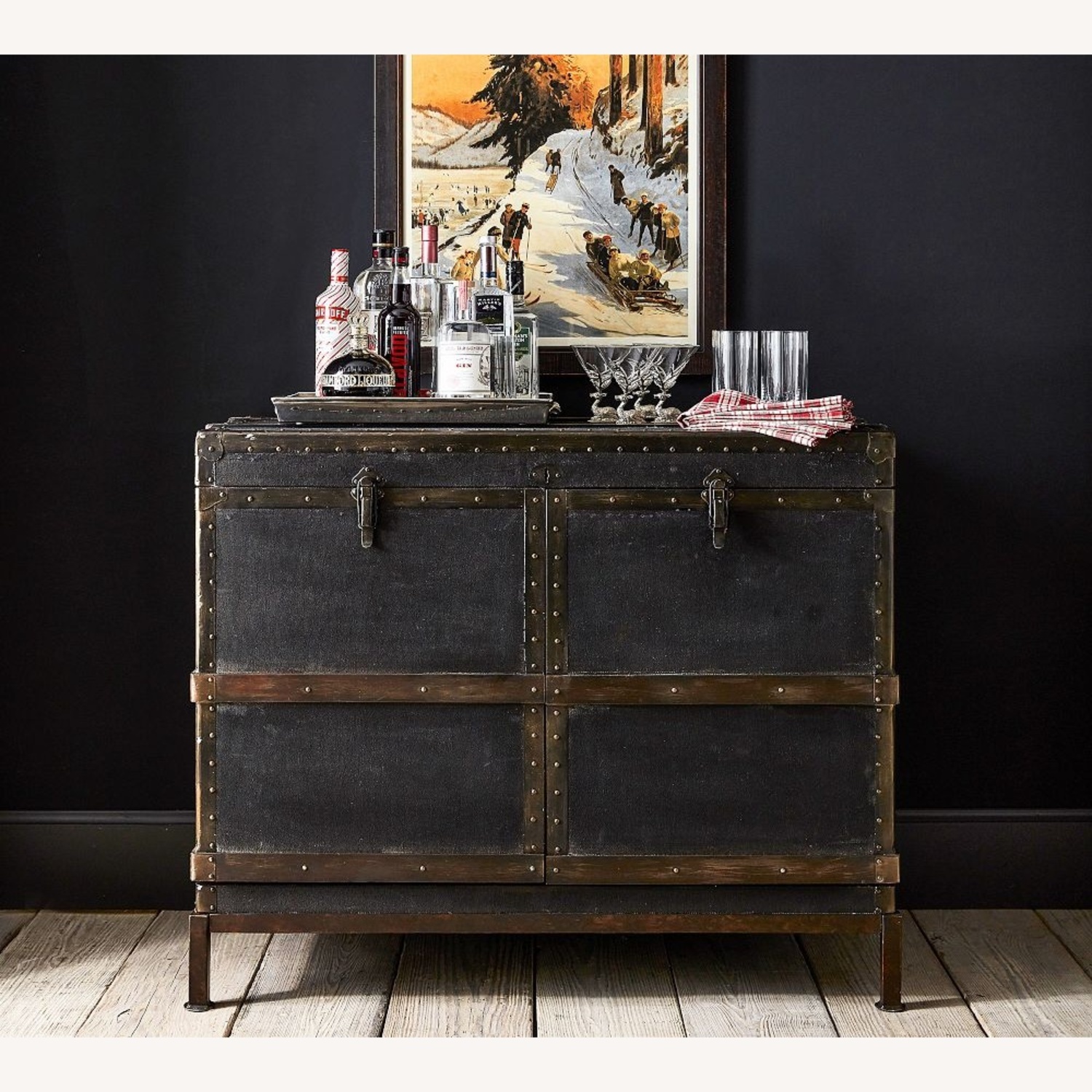 Pottery Barn Black Bar Cart - image-4