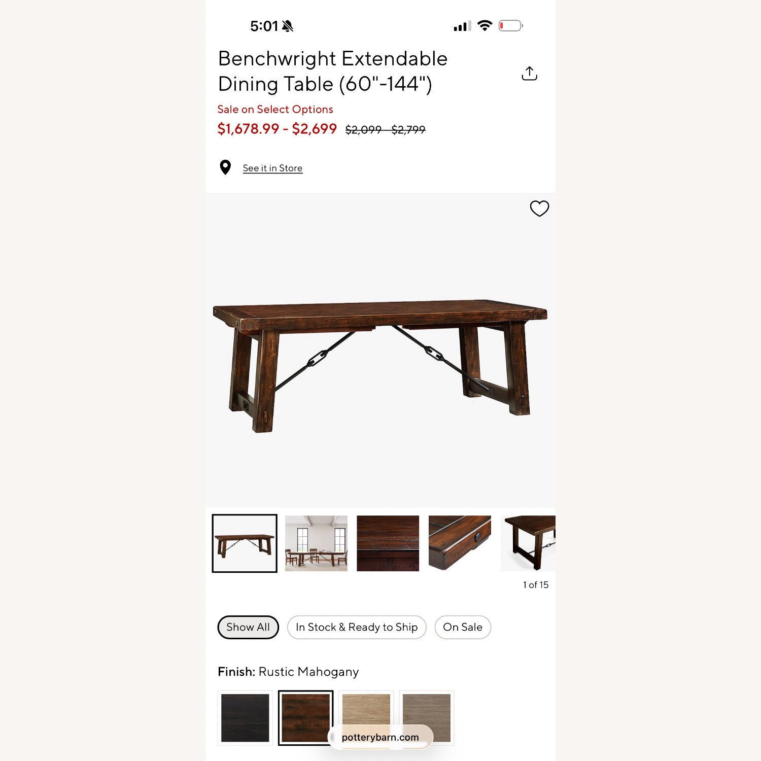 Pottery Barn Dining Table - image-3