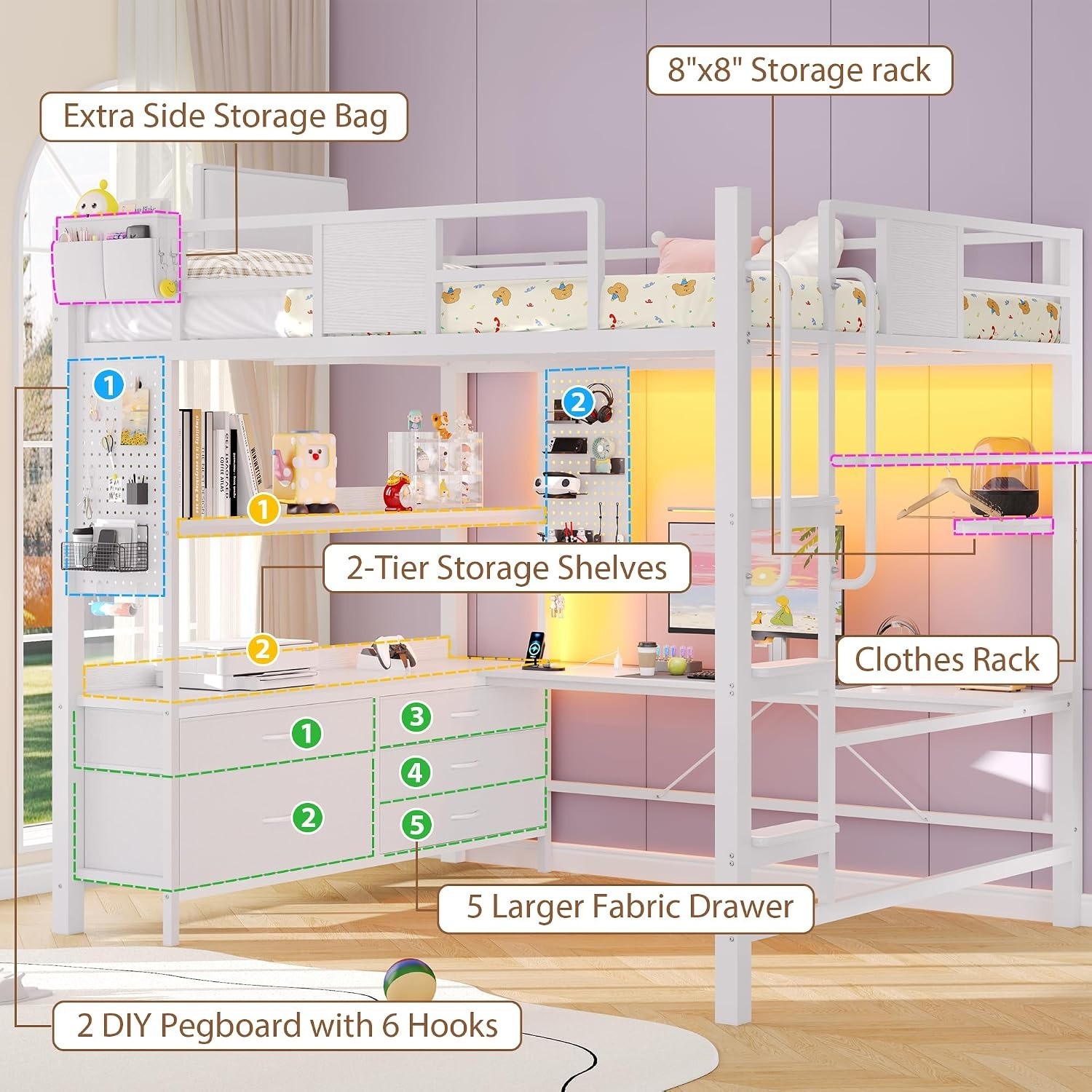 Amazon White Metal Bunk Bed - image-2