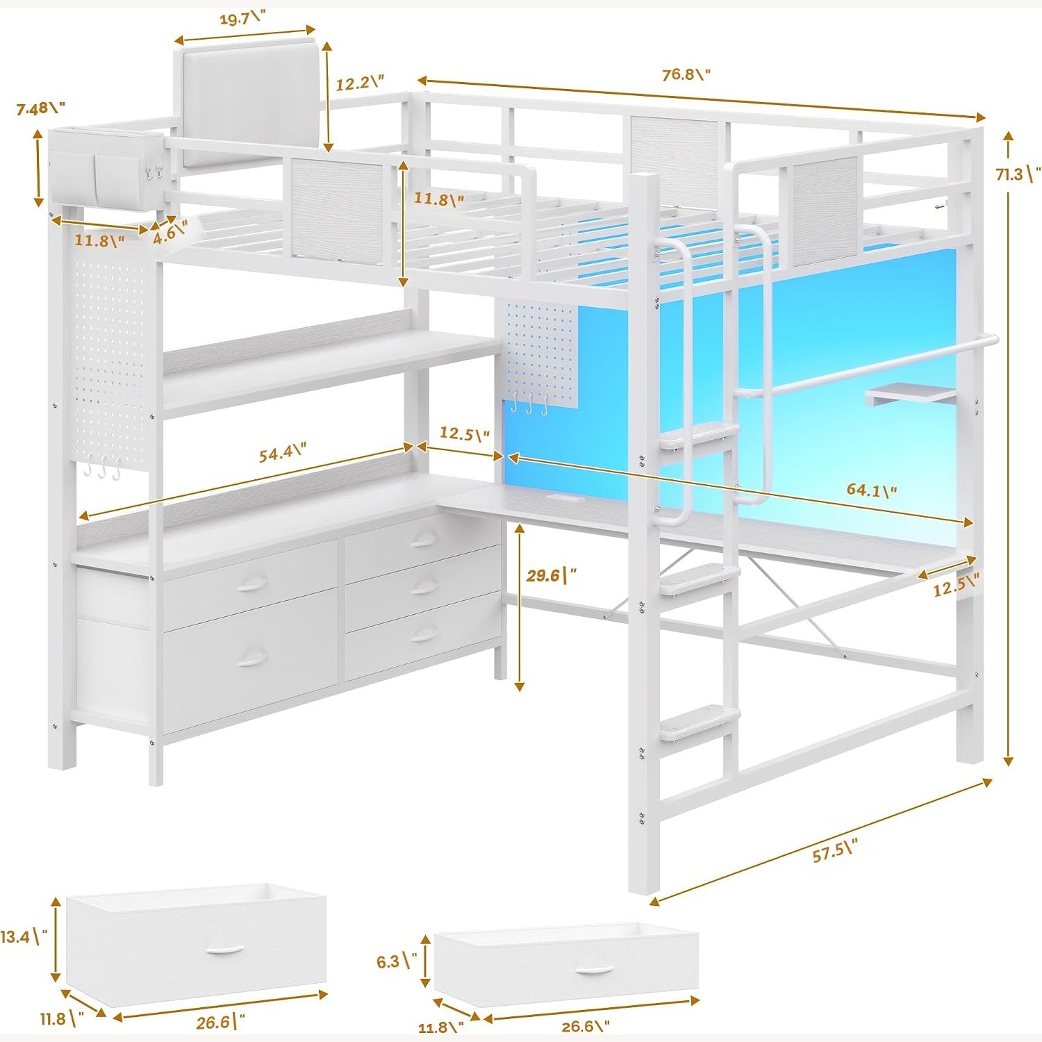 Amazon White Metal Bunk Bed - image-7