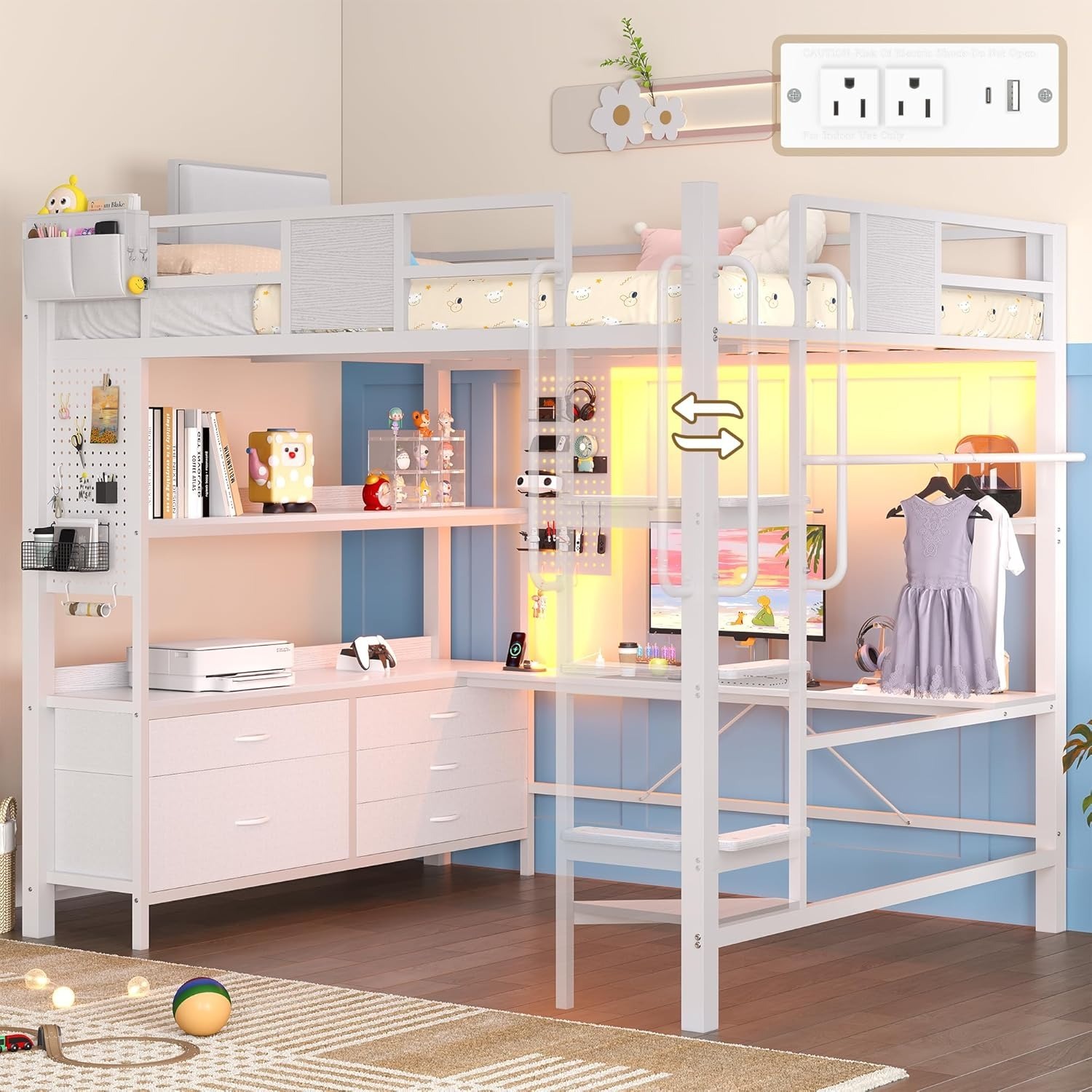 Amazon White Metal Bunk Bed - image-5