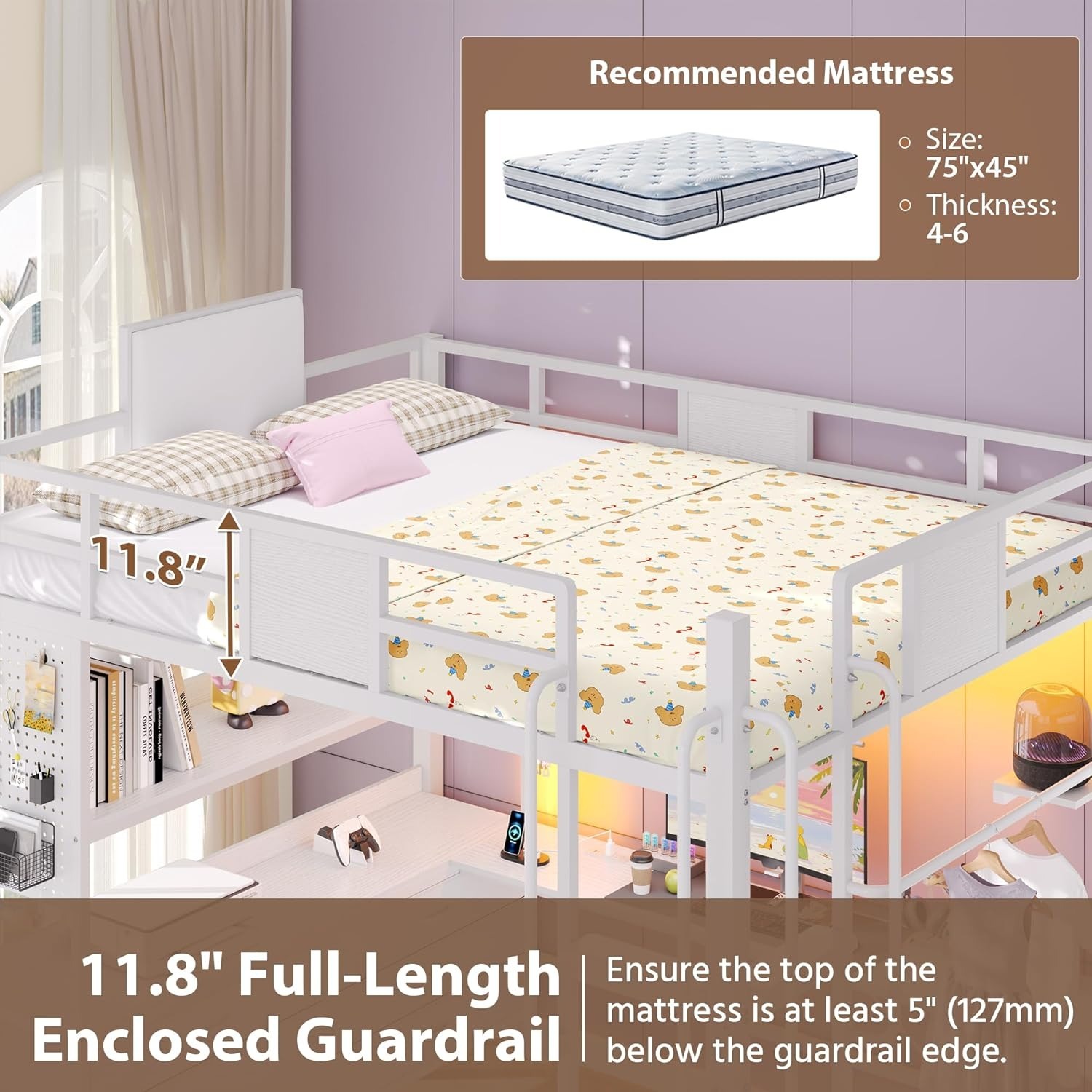 Amazon White Metal Bunk Bed - image-3