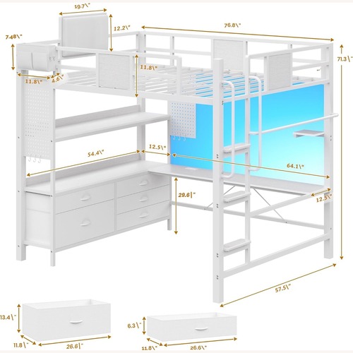 Used Amazon White Metal Bunk Bed for sale on AptDeco