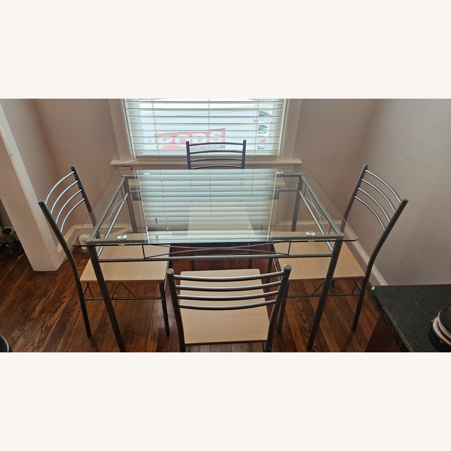 VECELO Light Gray-Glass Dining Set - image-1