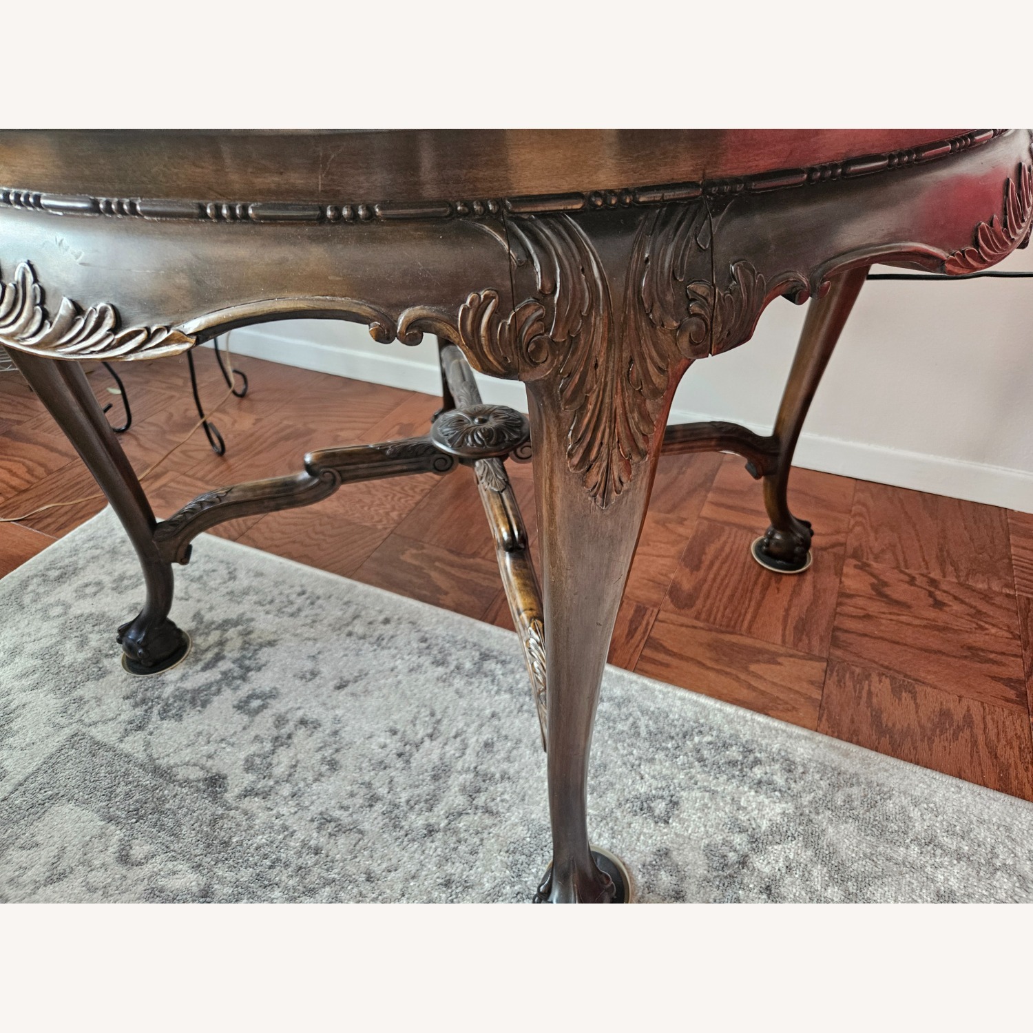 Vintage/Antique Wood Marble Side Table - image-4