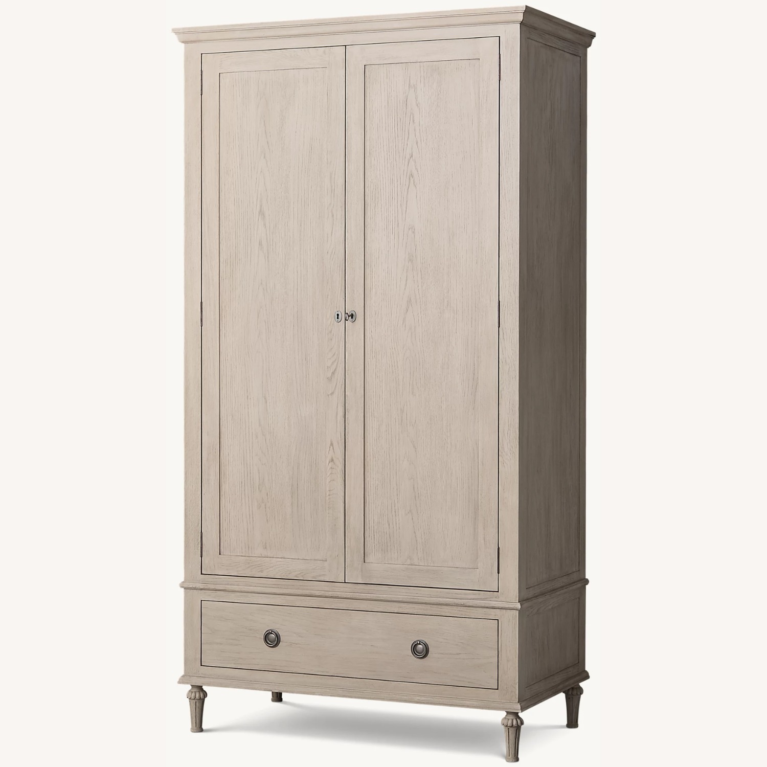 Restoration Hardware Light Gray Wood Armoire - image-1