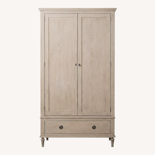 Used Restoration Hardware Light Gray Wood Armoire for sale on AptDeco