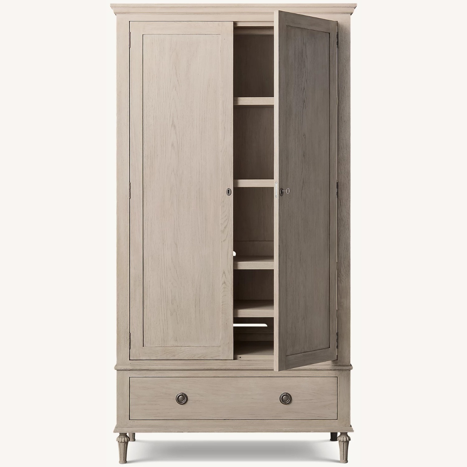 Restoration Hardware Light Gray Wood Armoire - image-2