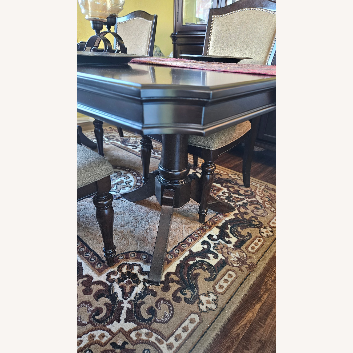 Raymour & Flanigan Dark Brown Wood Dining Table - image-6