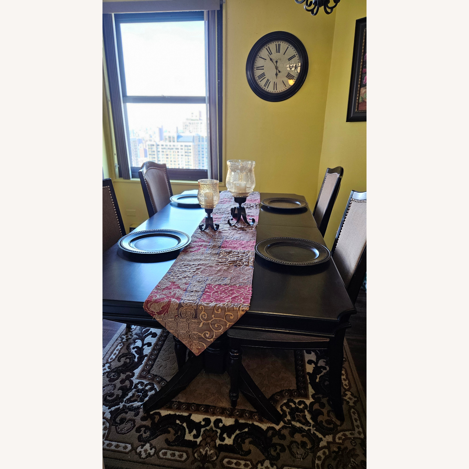 Raymour & Flanigan Dark Brown Wood Dining Table - image-2