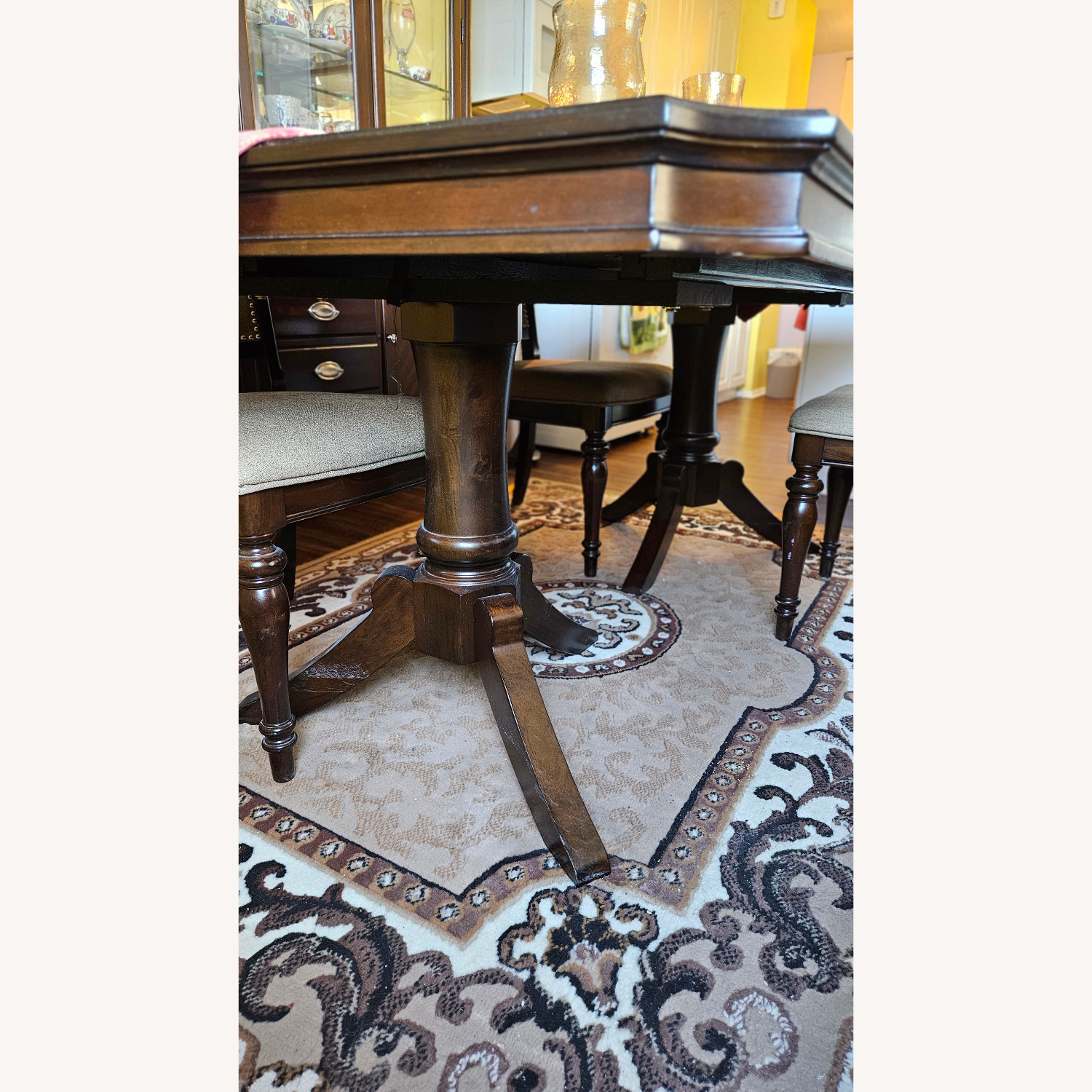 Raymour & Flanigan Dark Brown Wood Dining Table - image-5