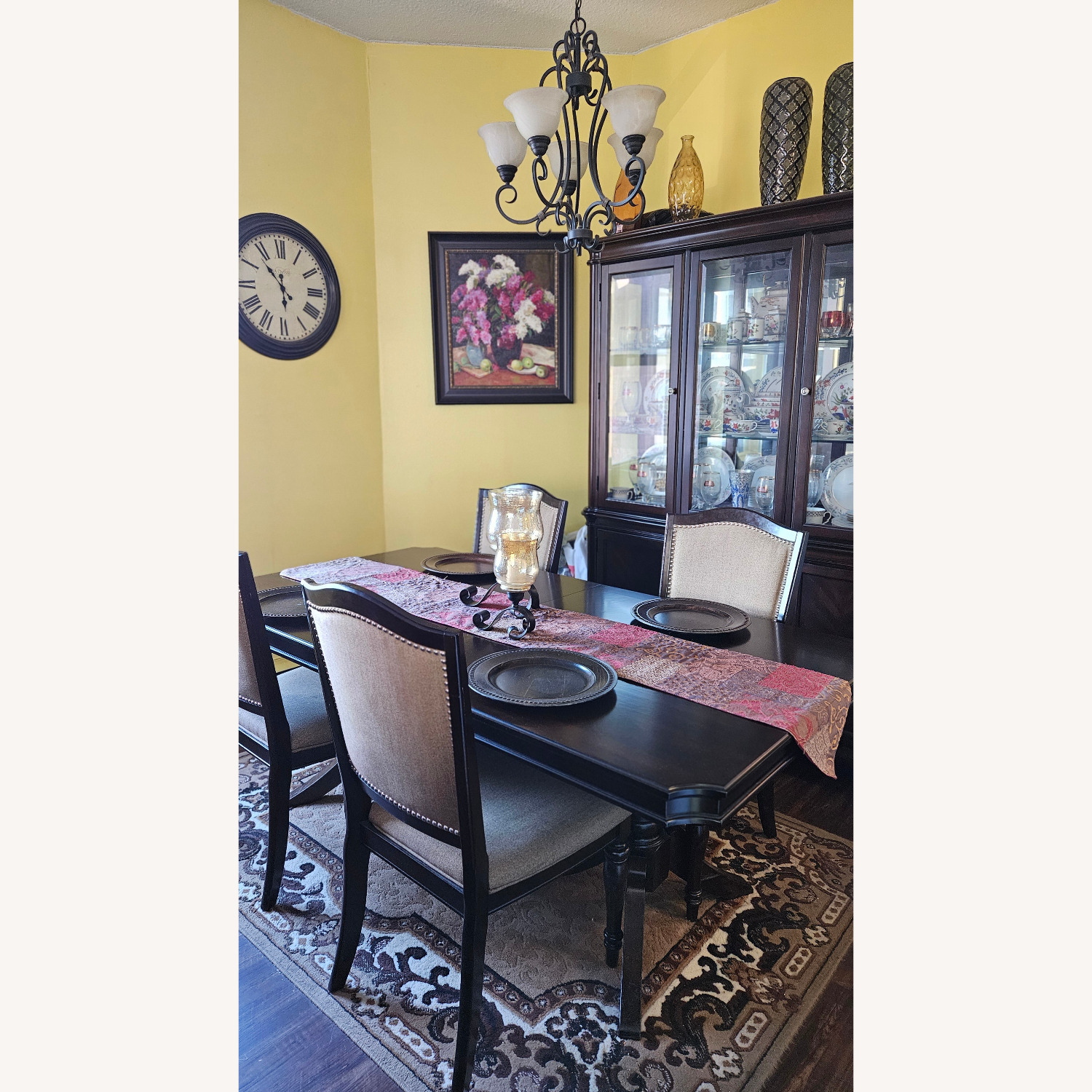 Raymour & Flanigan Dark Brown Wood Dining Table - image-1