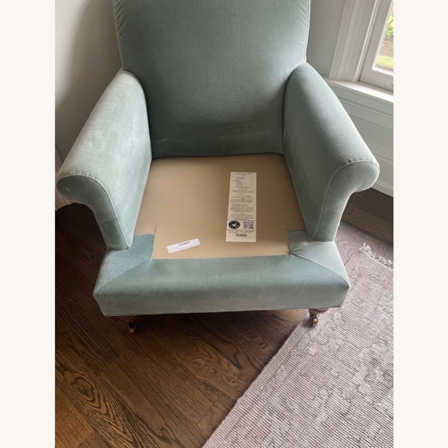 Anthropologie Willoughby Blue Velvet Armchair - image-4