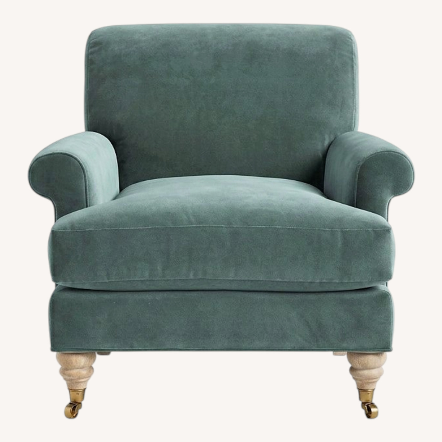Anthropologie Willoughby Blue Velvet Armchair - image-0