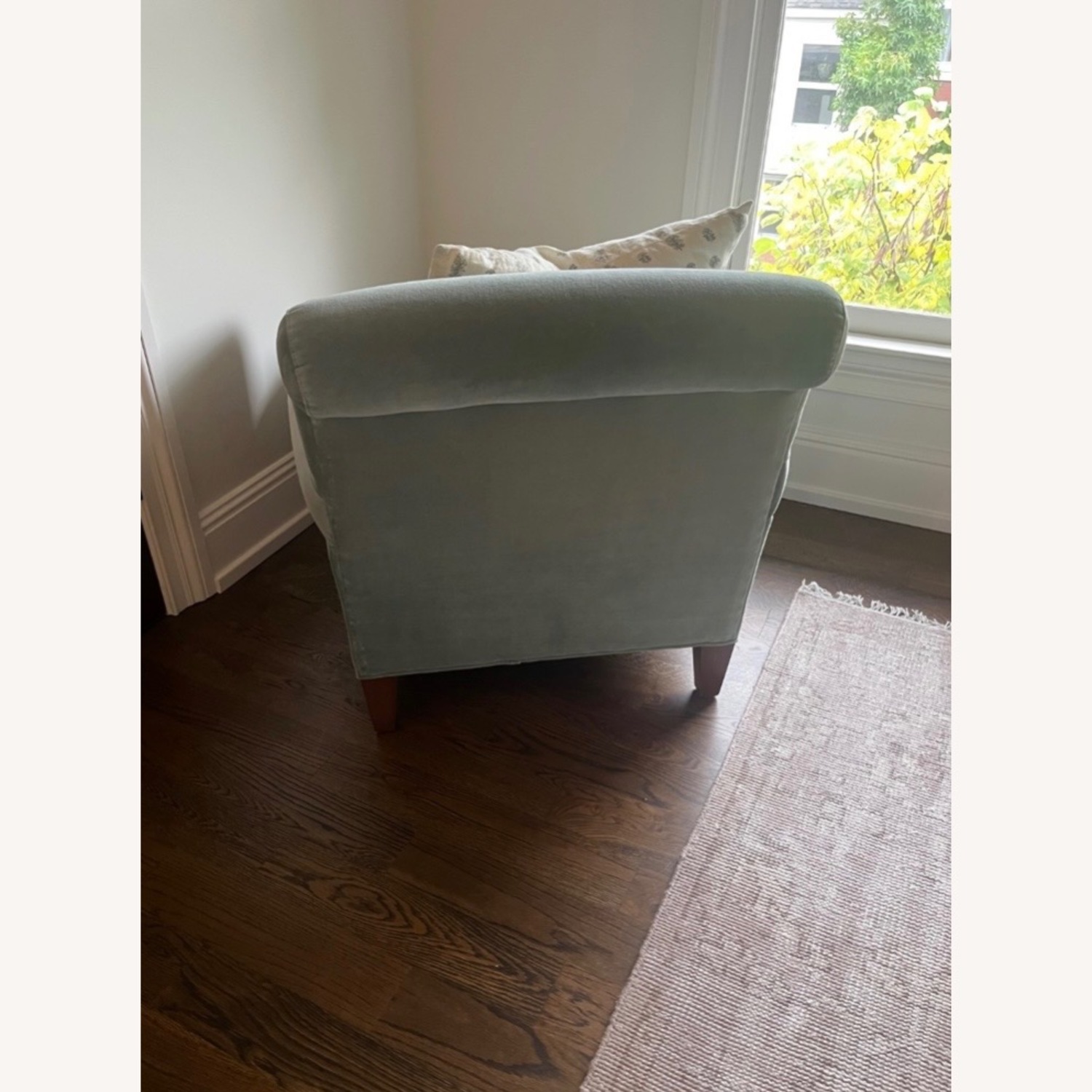 Anthropologie Willoughby Blue Velvet Armchair - image-3