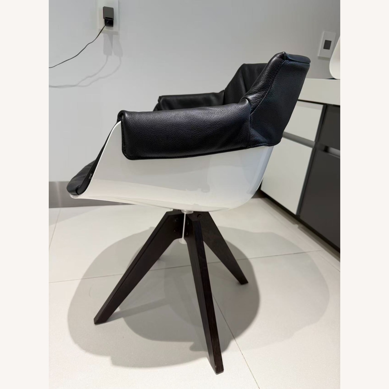 MDF Italia Leather Swivel Armchair  - image-5