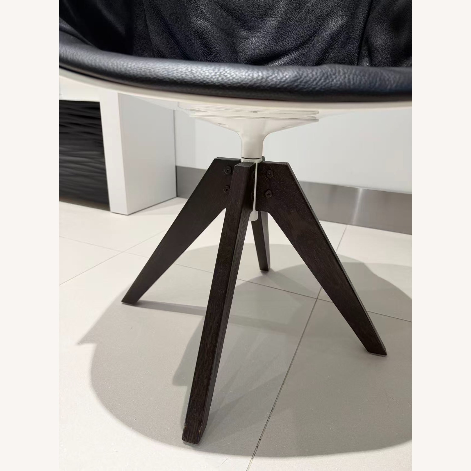 MDF Italia Leather Swivel Armchair  - image-10