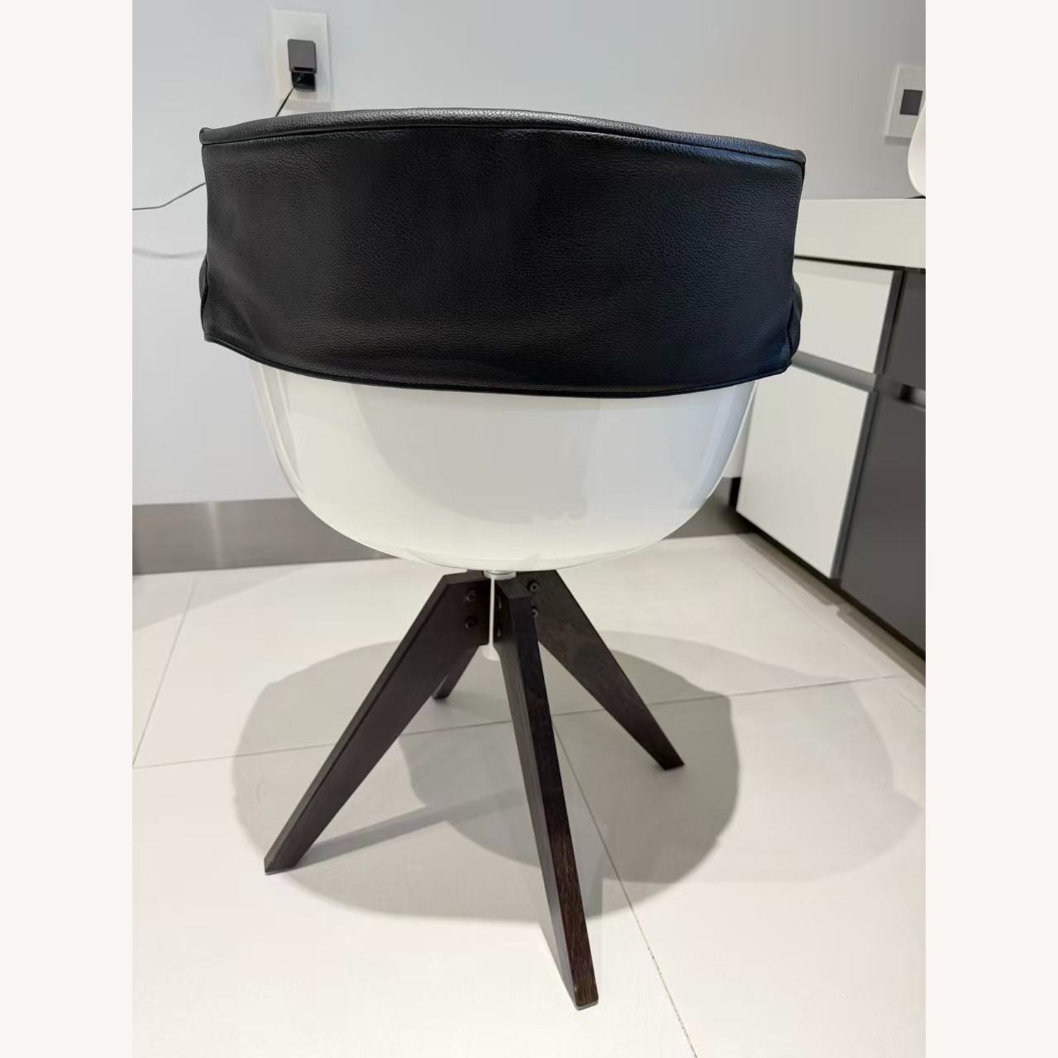 MDF Italia Leather Swivel Armchair  - image-4