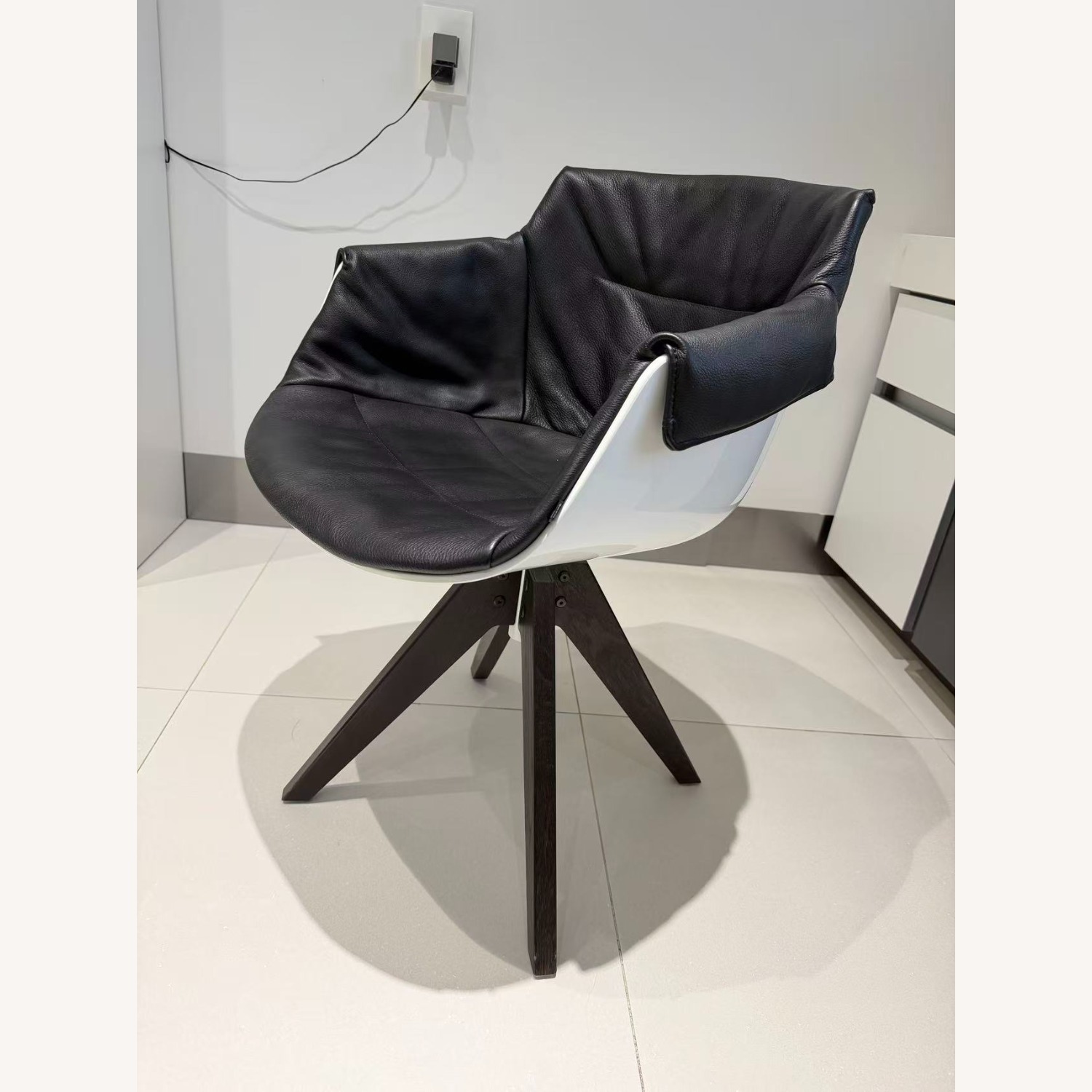 MDF Italia Leather Swivel Armchair  - image-2