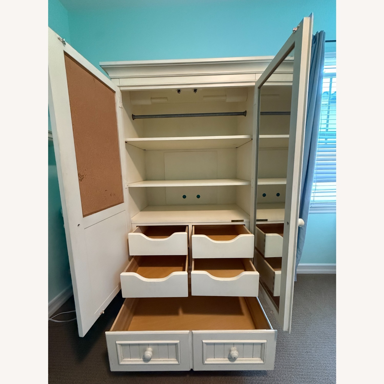 Ethan Allen Country Colors White Wood Armoire - image-2
