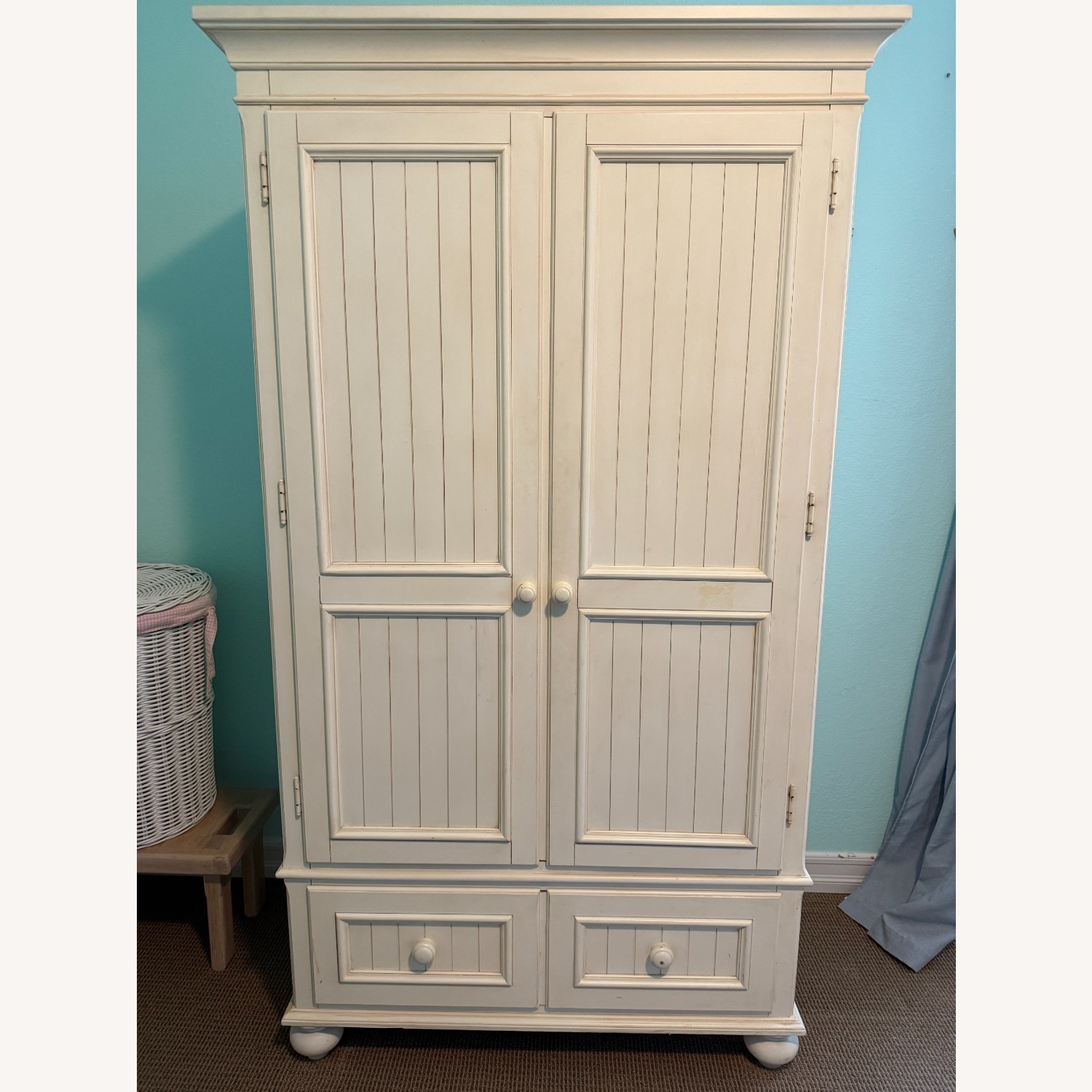 Ethan Allen Country Colors White Wood Armoire - image-1