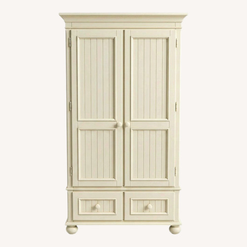 Used Ethan Allen Country Colors White Wood Armoire for sale on AptDeco