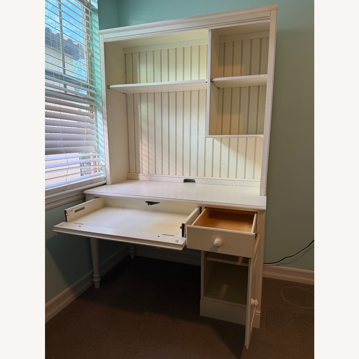 Ethan Allen Country Colors White Wood Desk - image-12