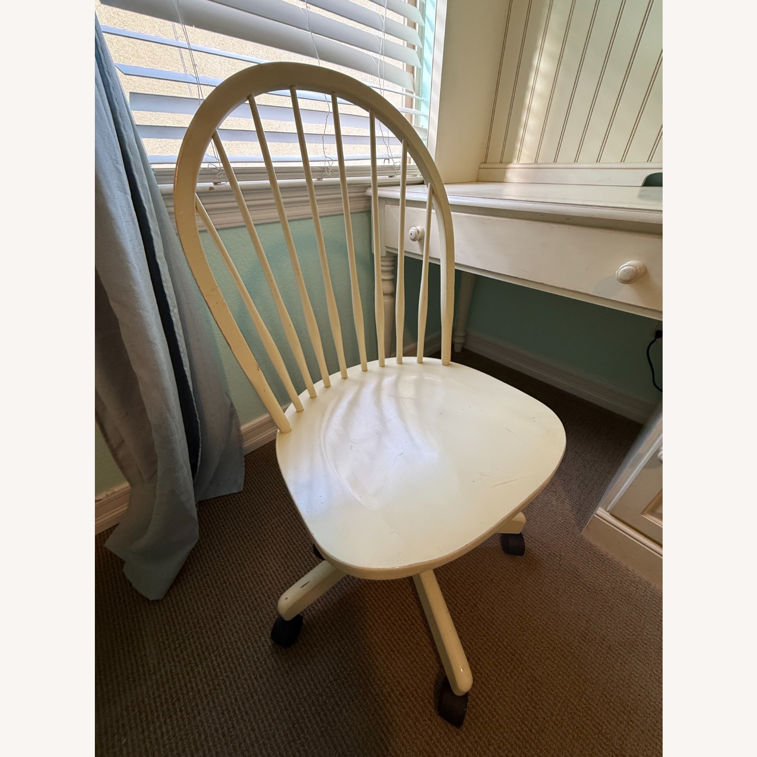 Ethan Allen Country Colors White Wood Desk - image-7