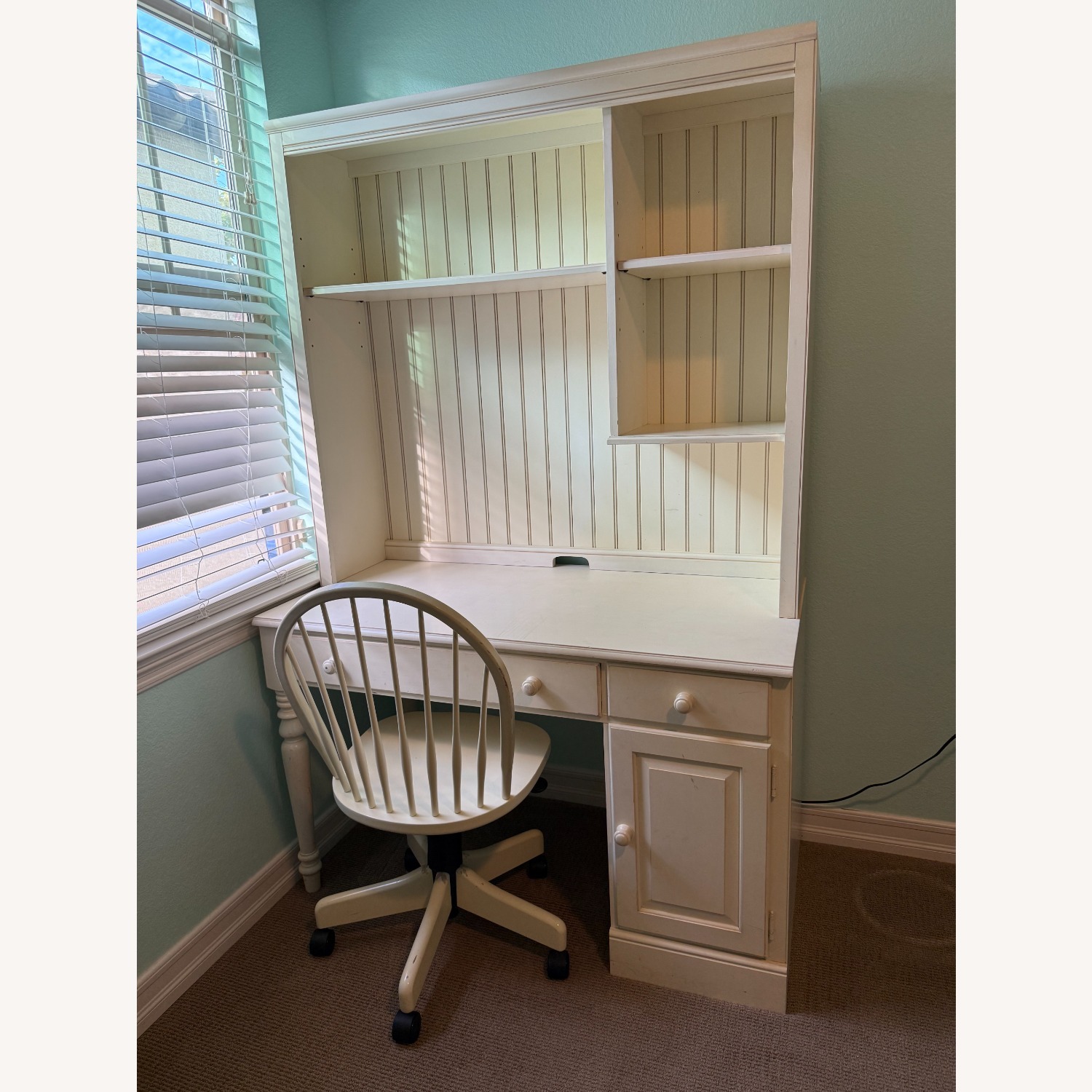 Ethan Allen Country Colors White Wood Desk - image-2