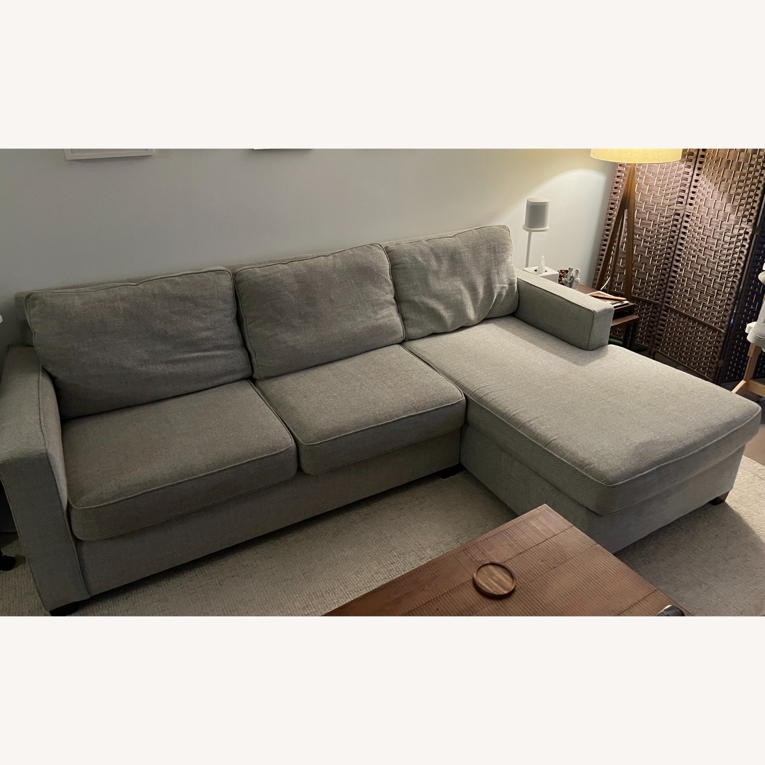 West Elm Henry Gravel Twill Chaise Lounge - image-2