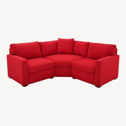 Used Macy's Red Fabric 3+ Piece Sectional for sale on AptDeco