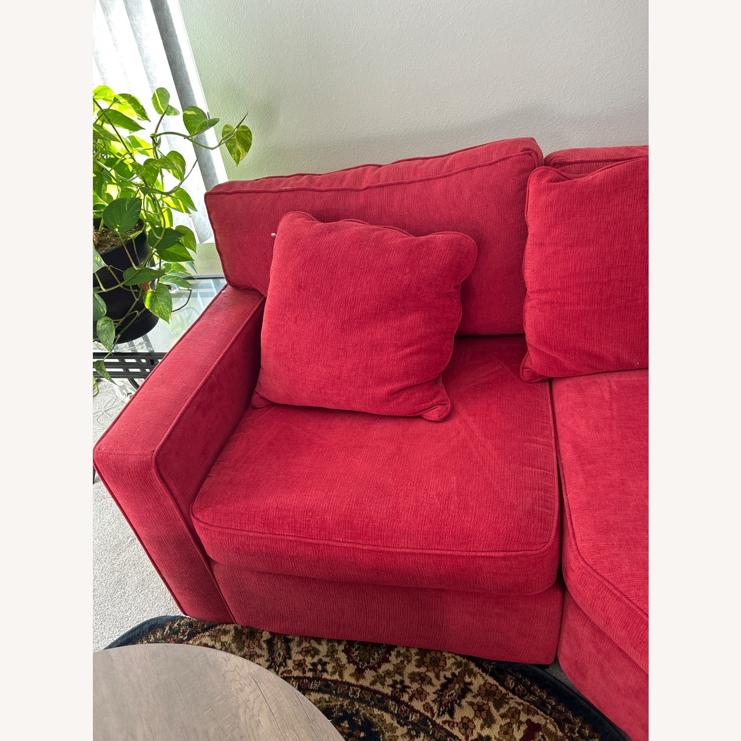 Macy's Red Fabric 3+ Piece Sectional - image-5
