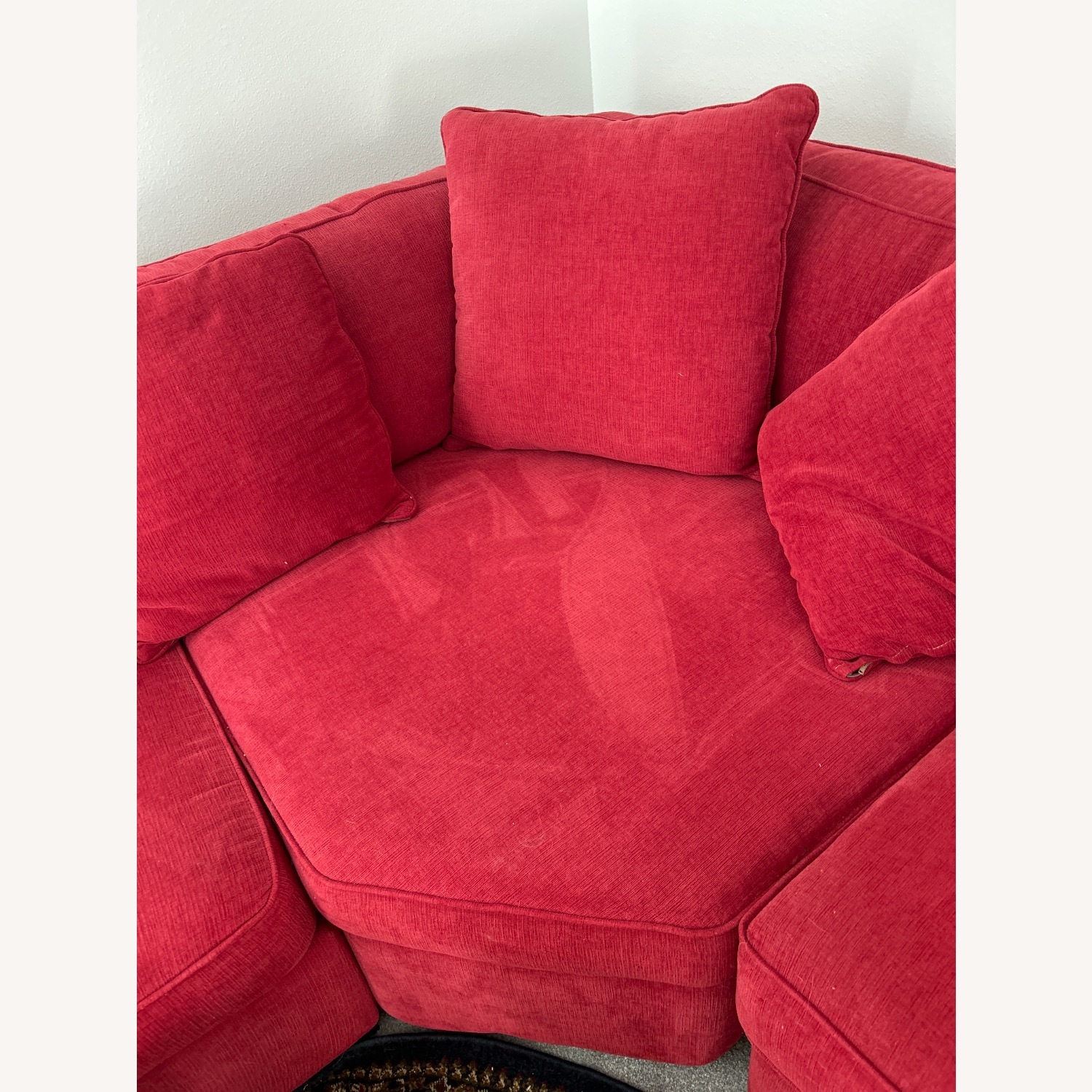 Macy's Red Fabric 3+ Piece Sectional - image-4