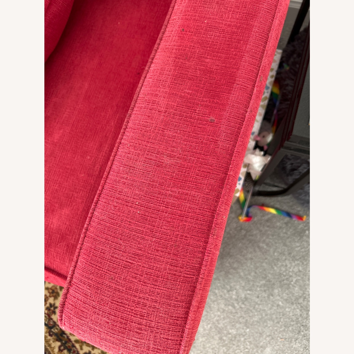 Macy's Red Fabric 3+ Piece Sectional - image-3