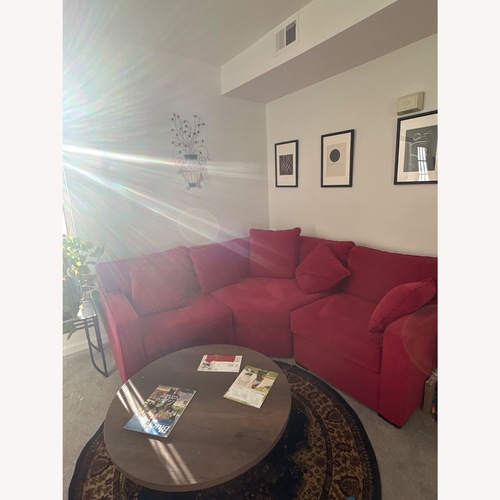Used Macy's Red Fabric 3+ Piece Sectional for sale on AptDeco
