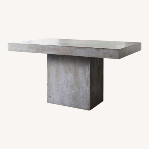 Used CB2 Element Cement Pedestal Dining Table for sale on AptDeco