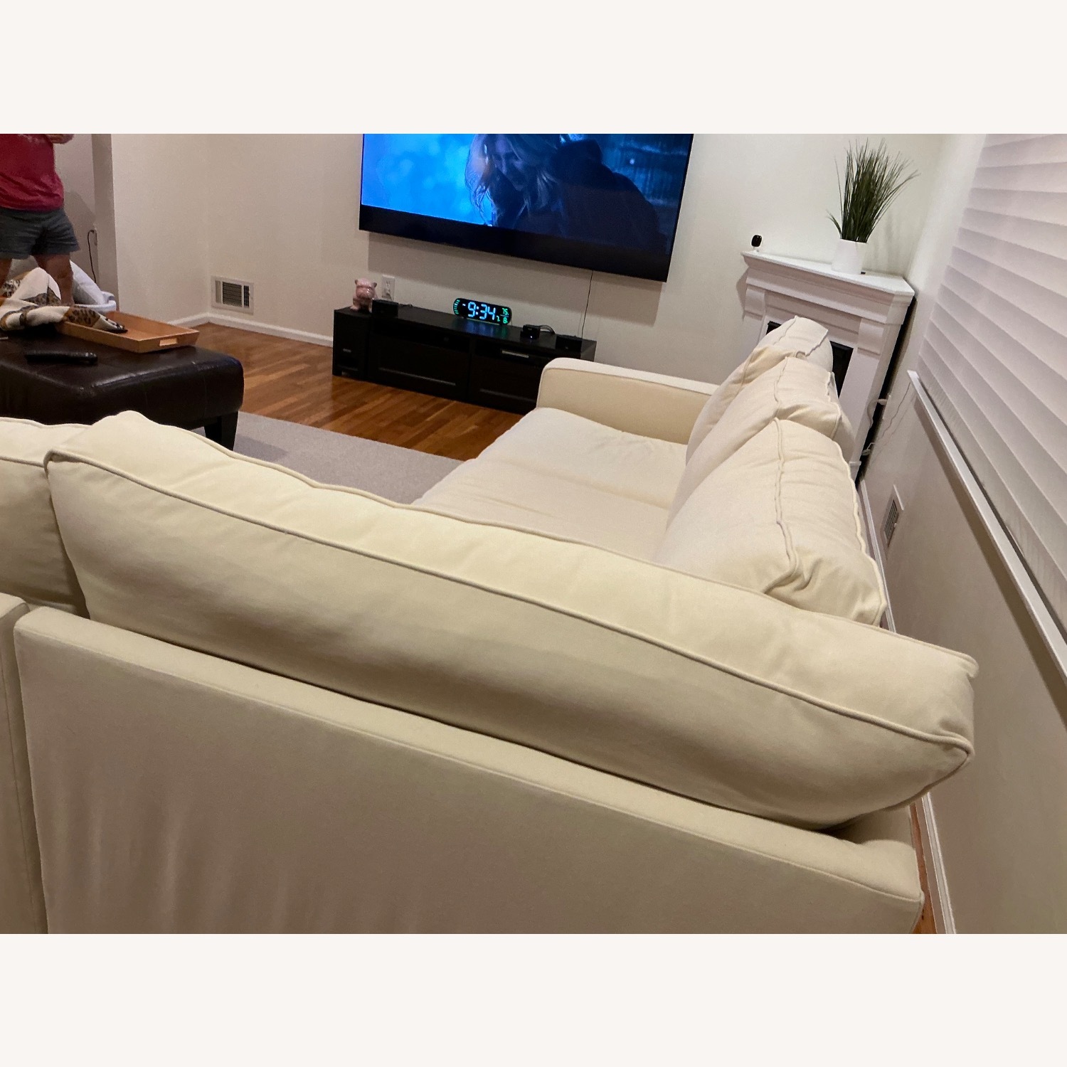 Pottery Barn White Fabric 3+ Piece Sectional - image-9