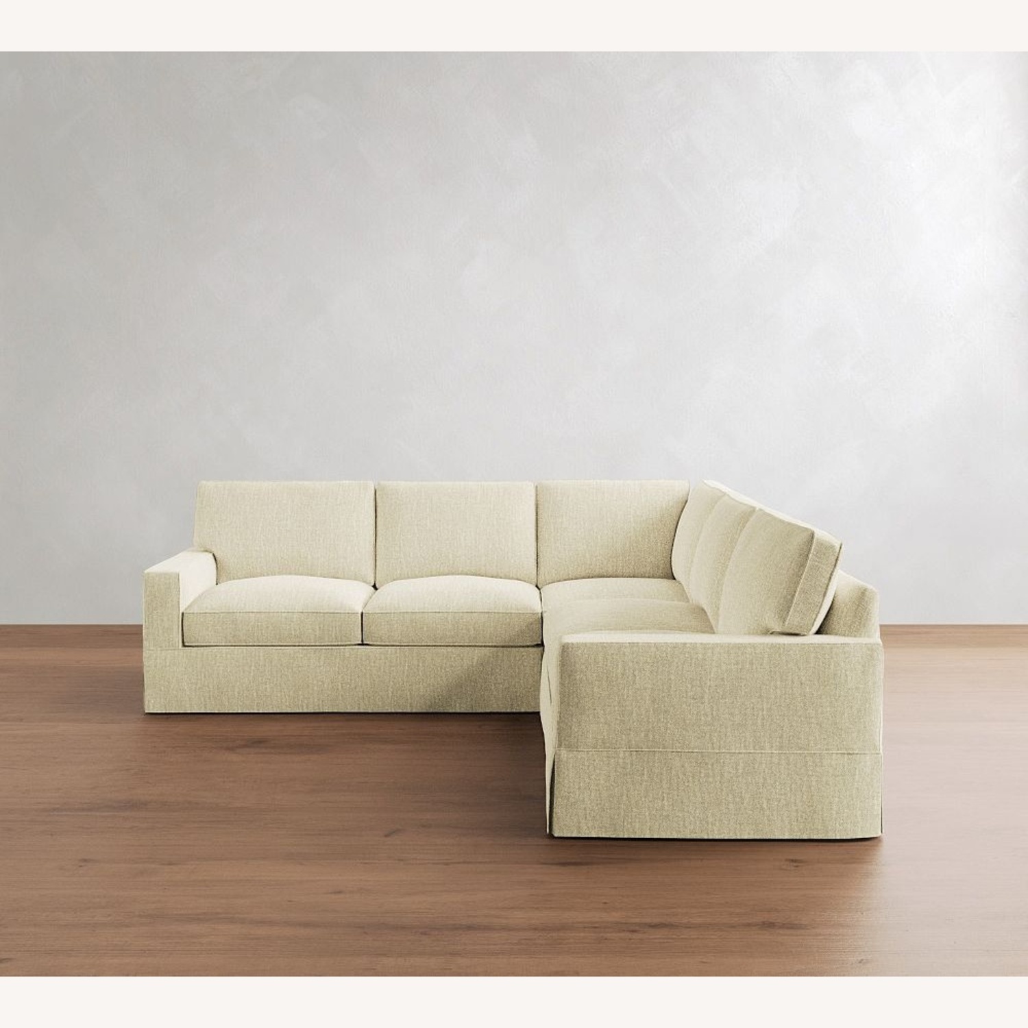Pottery Barn White Fabric 3+ Piece Sectional - image-14