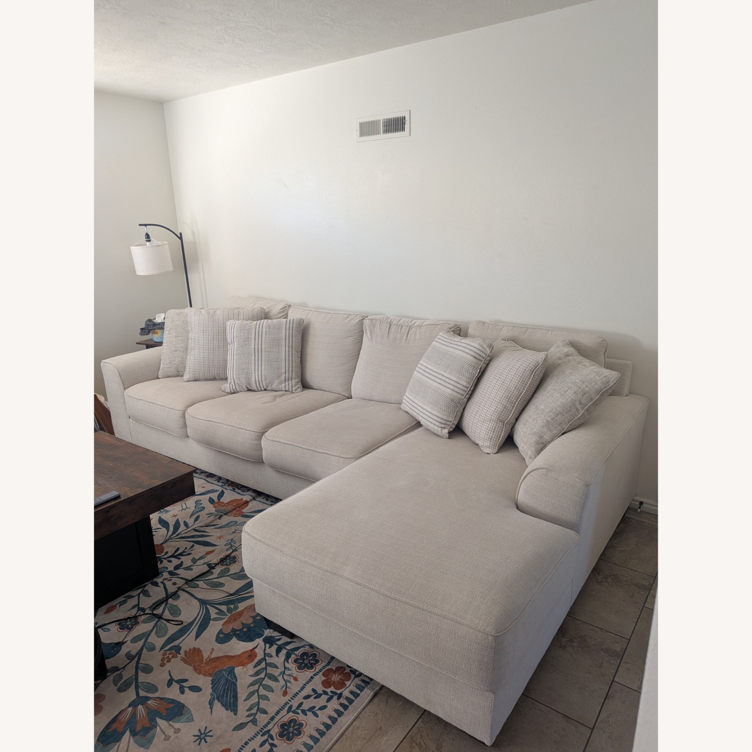 Ashley Furniture White Lerenza 4 piece Sectional with Chaise - image-2