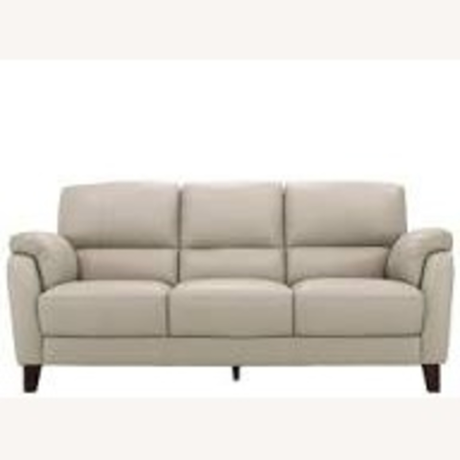 Raymour & Flanigan White Leather 3+ Seater Sofa - image-4