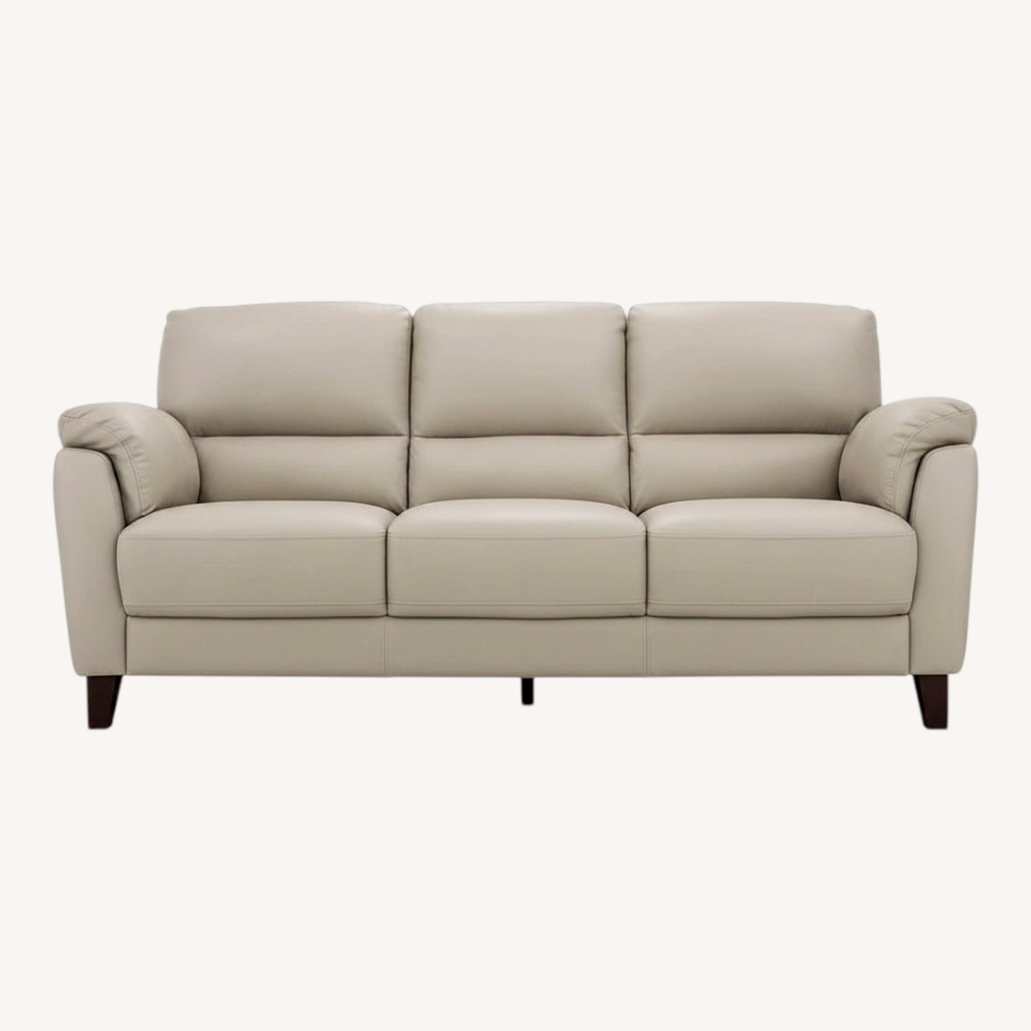 Raymour & Flanigan White Leather 3+ Seater Sofa - image-0