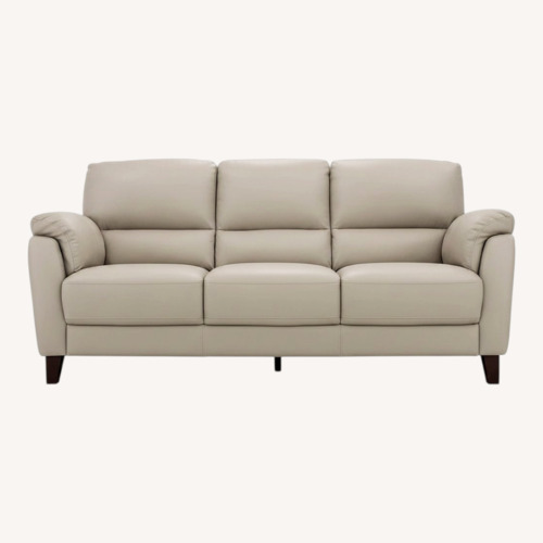 Used Raymour & Flanigan White Leather 3+ Seater Sofa for sale on AptDeco
