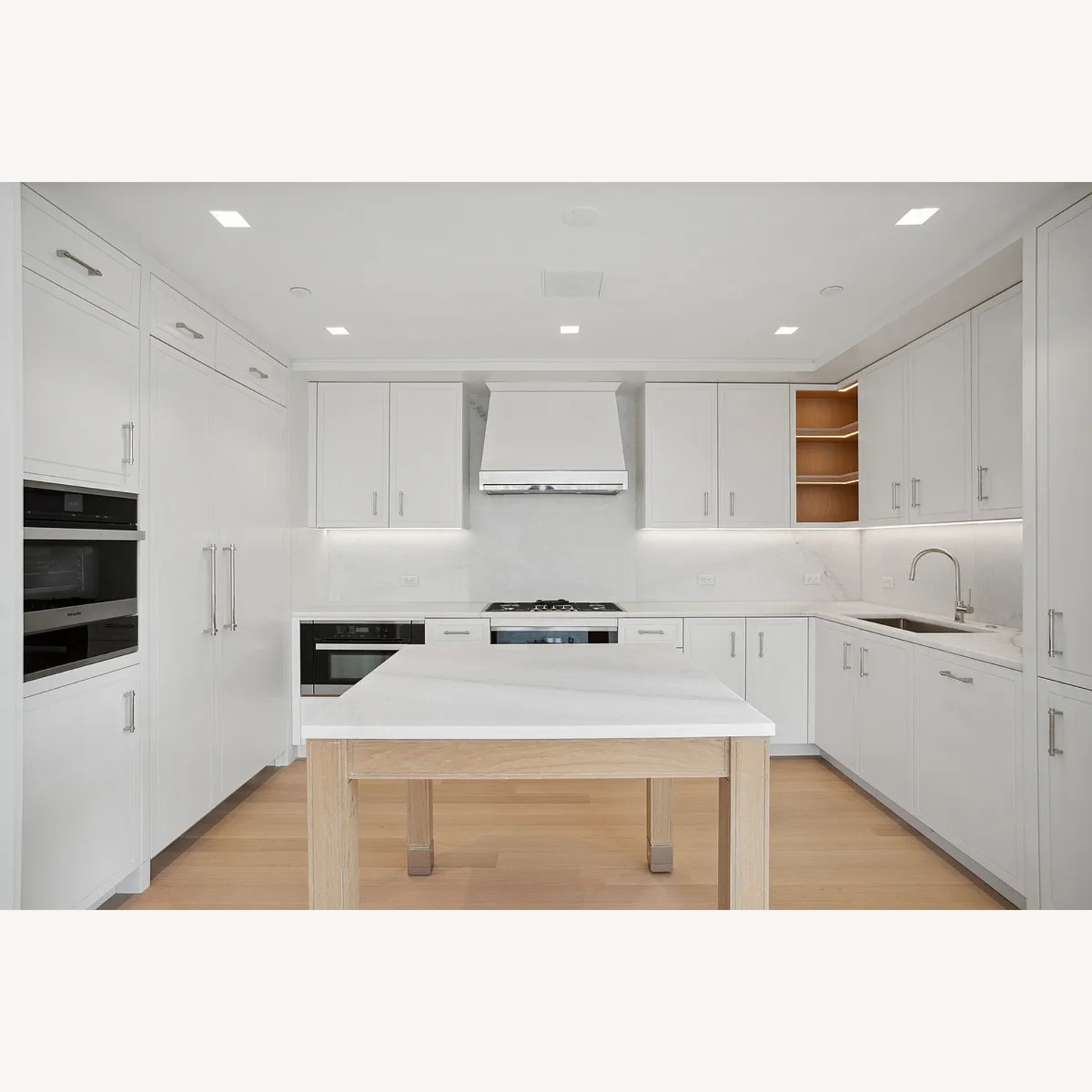 White Stone Kitchen Island - image-2