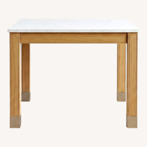 Used White Stone Kitchen Island for sale on AptDeco