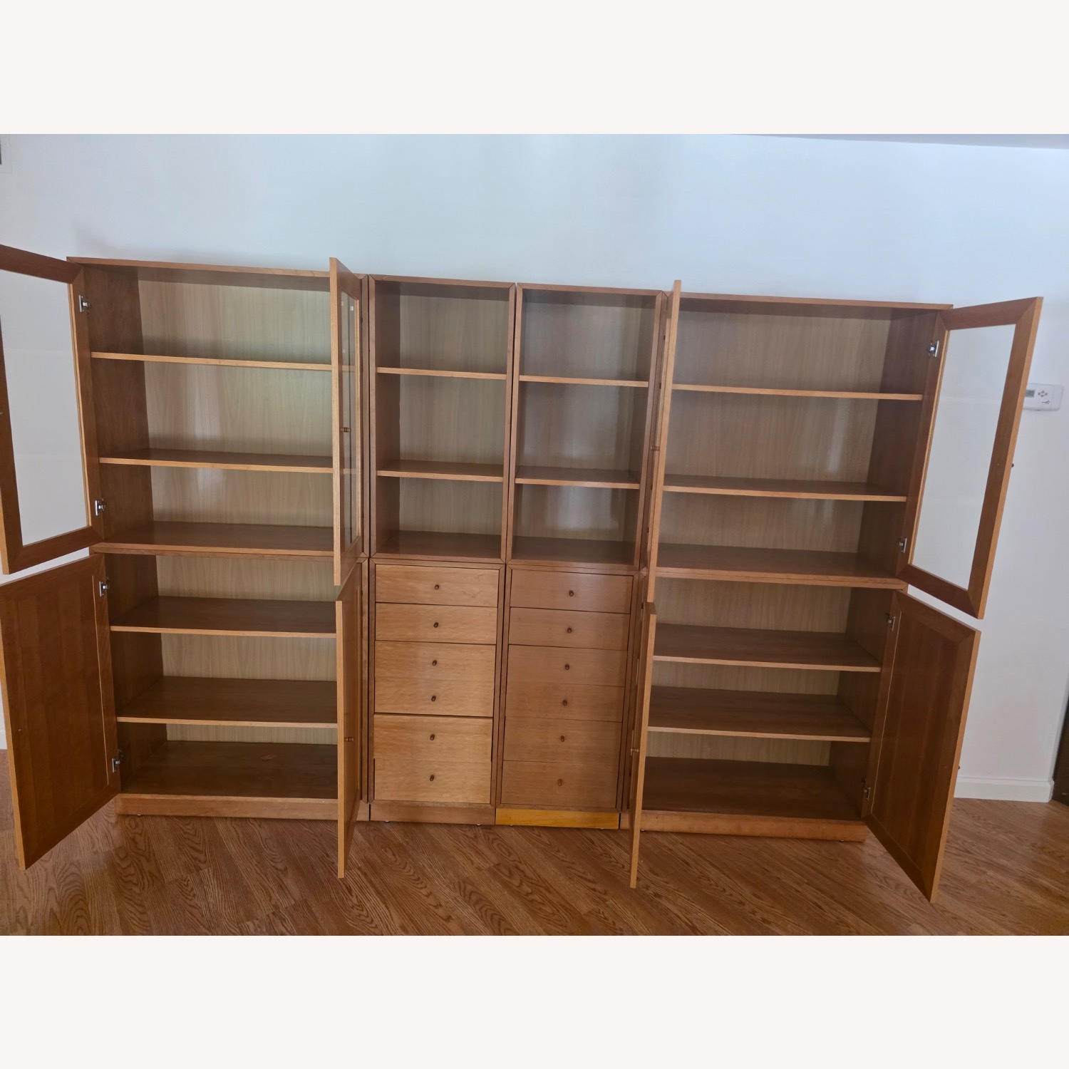 Light Brown Wood Wall Unit - image-1