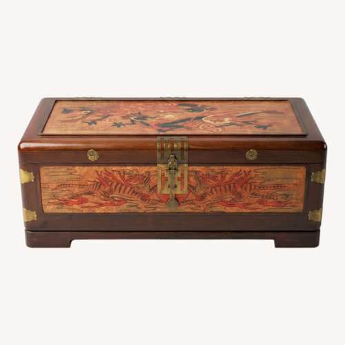 Used Solid Wood Trunk w Brass Hardware for sale on AptDeco