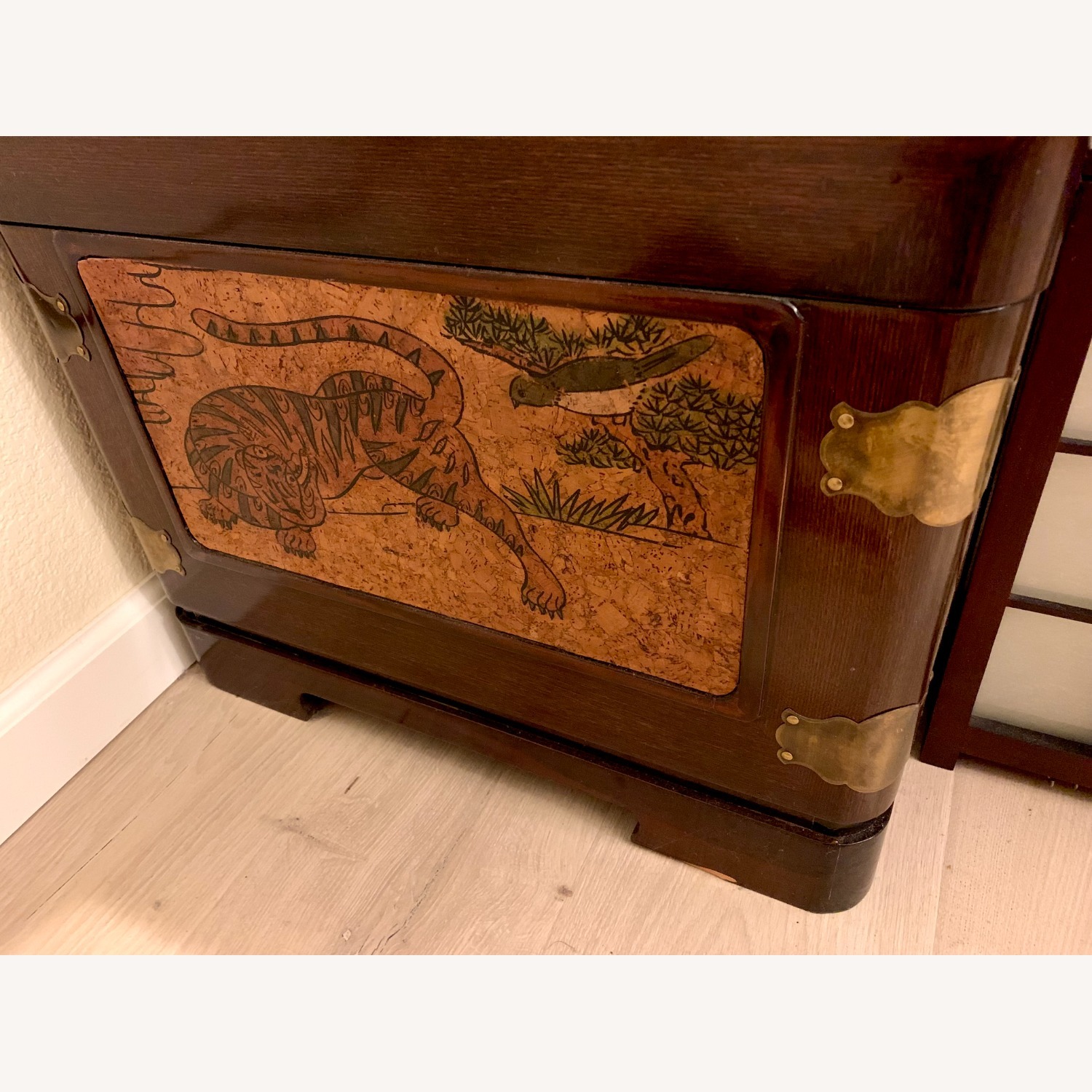 Solid Wood Trunk w Brass Hardware - image-2