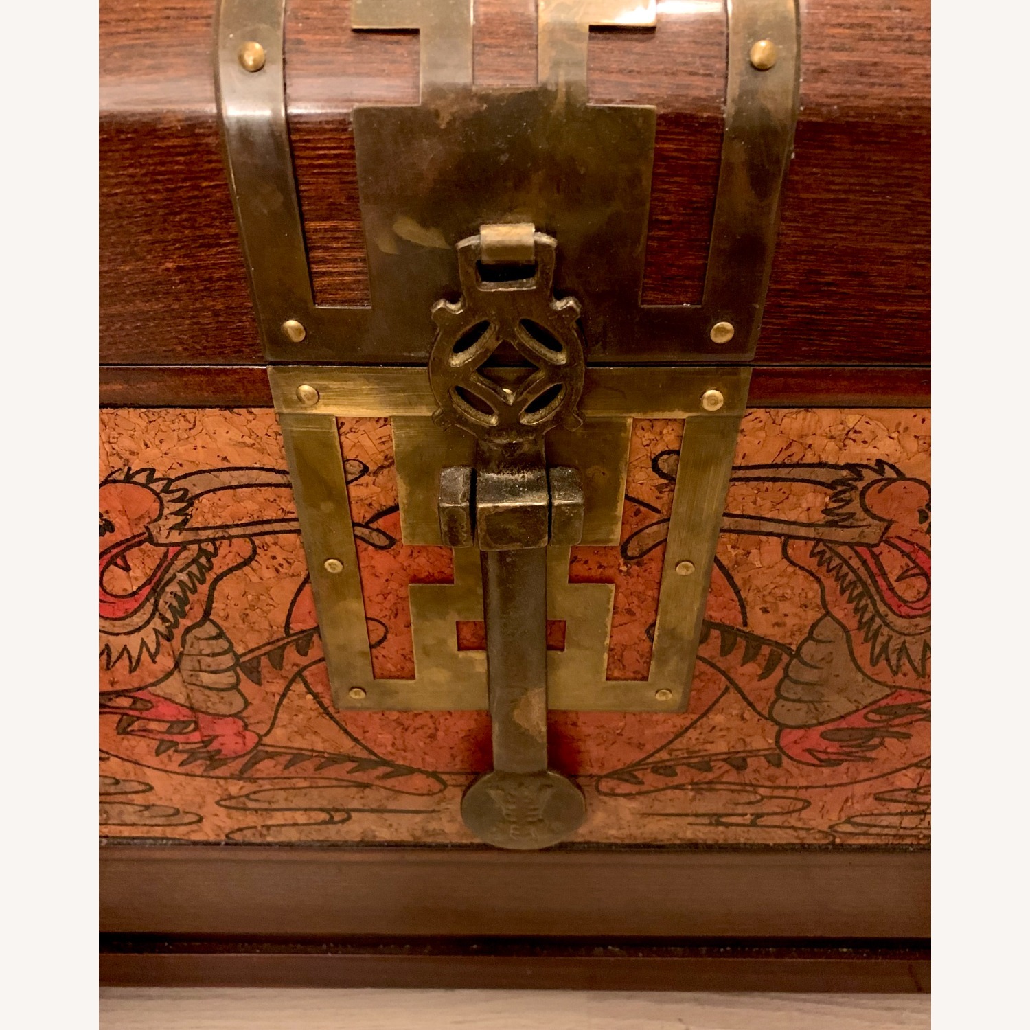 Solid Wood Trunk w Brass Hardware - image-3
